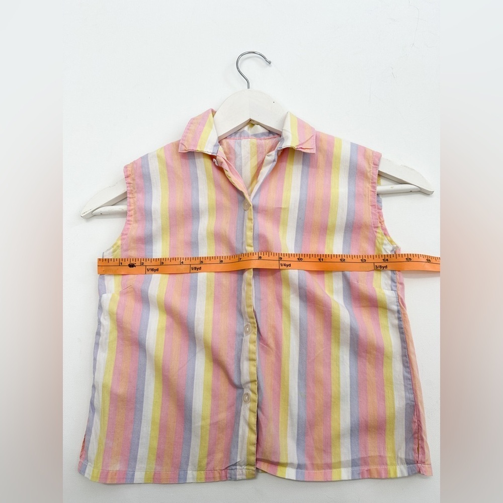 Girls Summer Striped Button Down Top-Sleeveless-Size: 5T Approx. - Picture 7 of 7